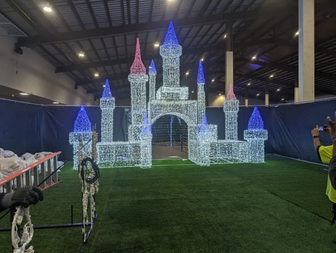 Illuminated Holiday Light Castle Installation
