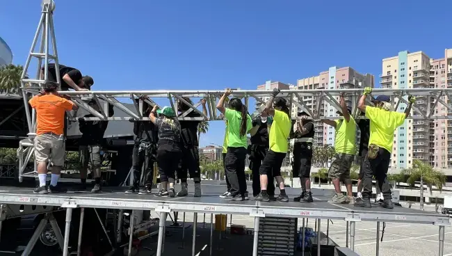 Stagehand Crew Truss Beam Team Lift