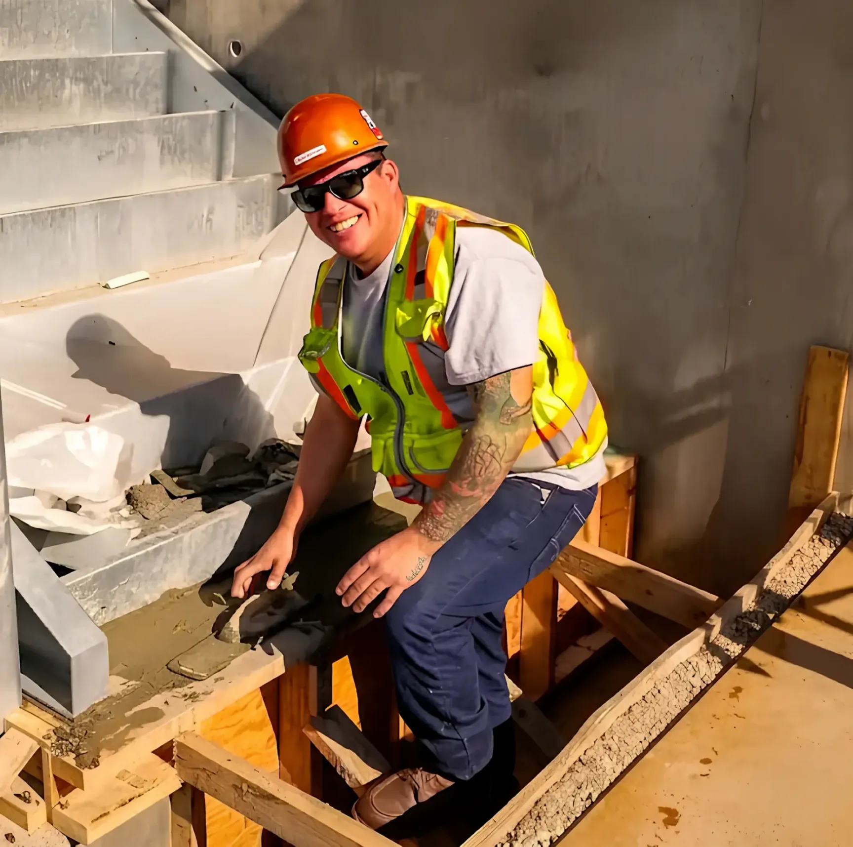 Experienced construction worker handling materials on-site