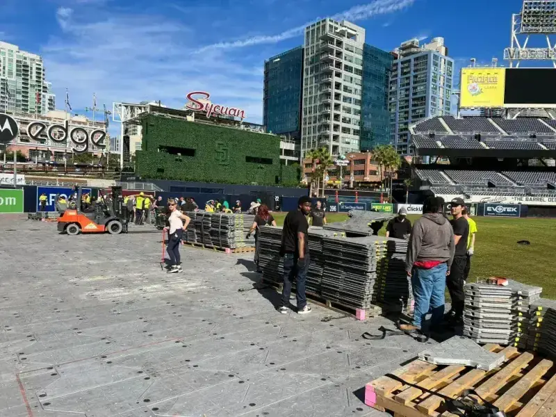 Petco Park Stadium Flooring Setup